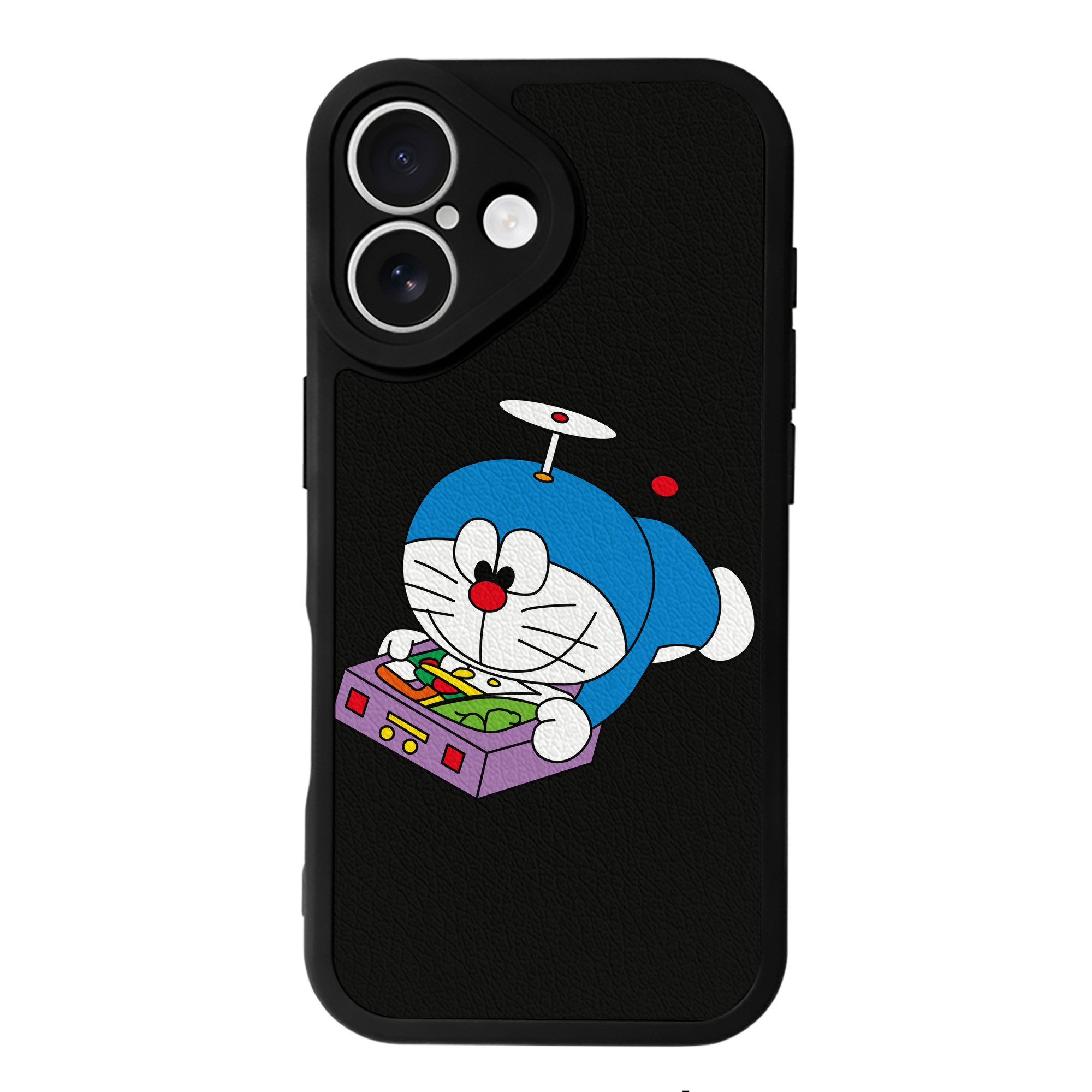 （画像用） ドラえもん Doraemon 【iPhone 16シリーズ対応】シリコンスマホケース（レザー調） 材質：シリコン